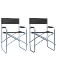 Chaises de metteur en scène lot de 2 Acier Noir | Mobilier & Déco