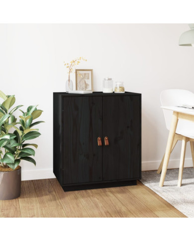 Buffet Noir 65,5x40x75 cm Bois massif de pin | Mobilier & Déco