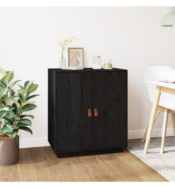 Buffet Noir 65,5x40x75 cm Bois massif de pin | Mobilier & Déco