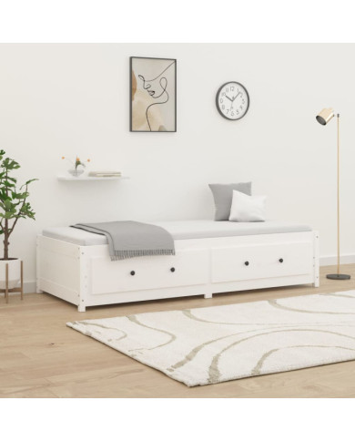 Lit de jour sans matelas blanc 75x190 cm bois de pin massif | Mobilier & Déco