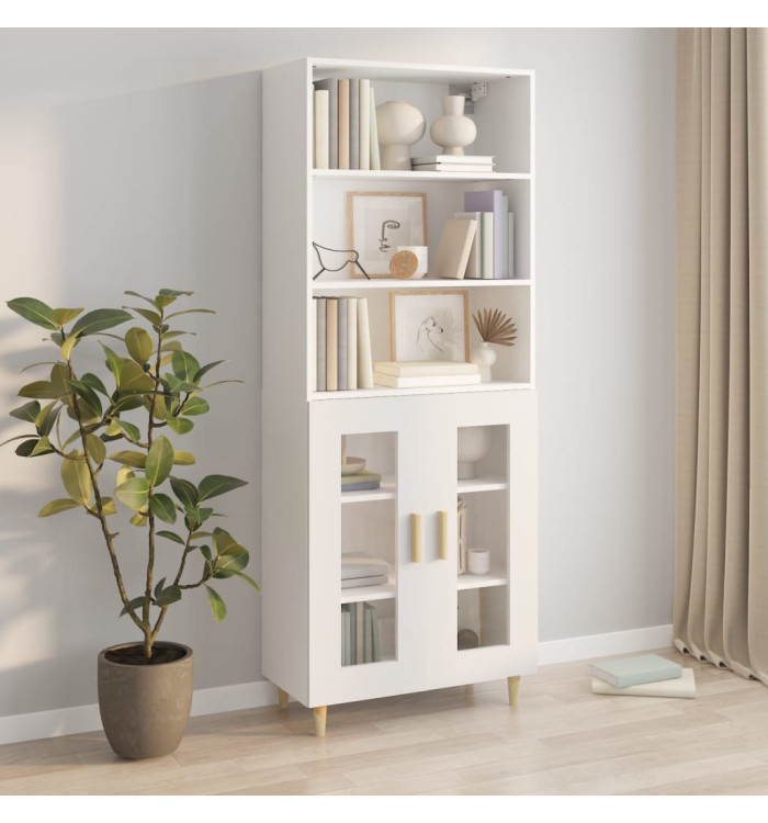 Buffet haut Blanc Bois d'ingénierie | Mobilier & Déco