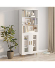 Buffet haut Blanc Bois d'ingénierie | Mobilier & Déco