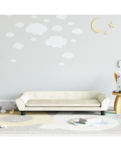 Canapé pour enfants crème 100x50x26 cm velours | Mobilier & Déco