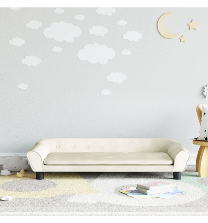 Canapé pour enfants crème 100x50x26 cm velours | Mobilier & Déco