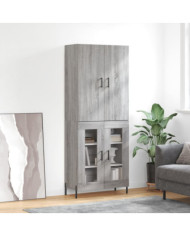 Buffet haut Sonoma gris 69,5x34x180 cm Bois d'ingénierie | Mobilier & Déco