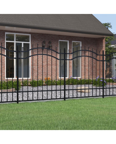 Clôture de jardin avec sommet de lance Noir 165 cm | Mobilier & Déco