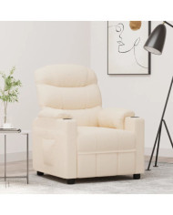 Fauteuil inclinable Crème Tissu | Mobilier & Déco