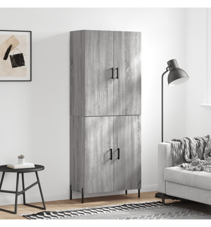 Buffet haut Sonoma gris 69,5x34x180 cm Bois d'ingénierie | Mobilier & Déco