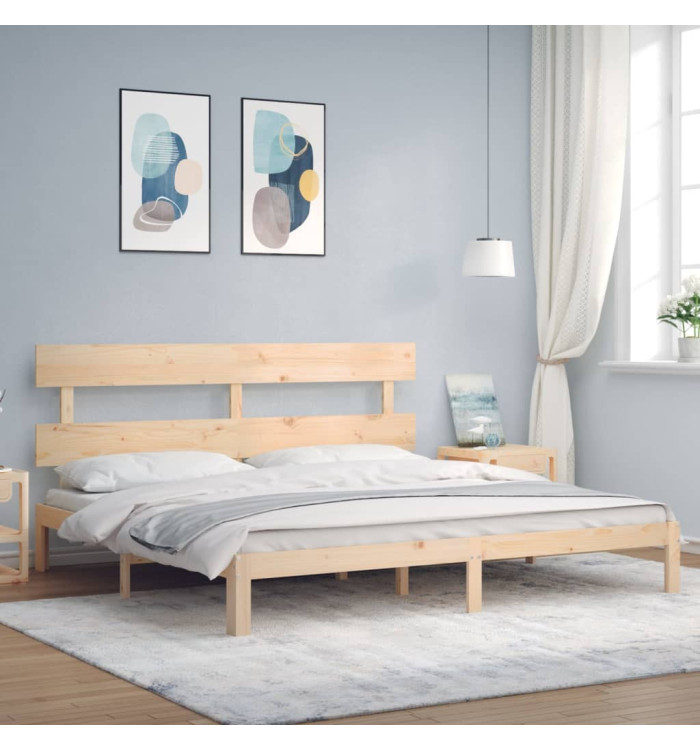 Cadre de lit sans matelas bois massif de pin | Mobilier & Déco