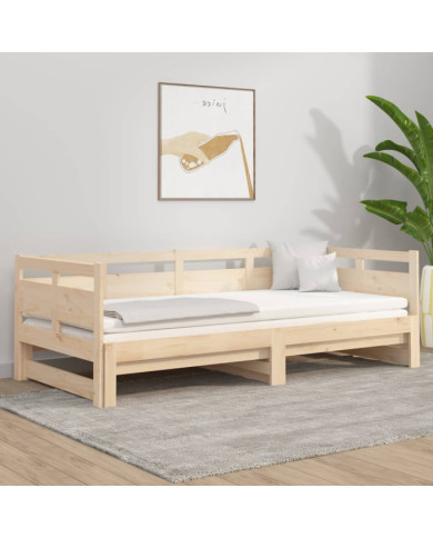 Lit coulissant sans matelas bois de pin solide 2x(80x200) cm | Mobilier & Déco