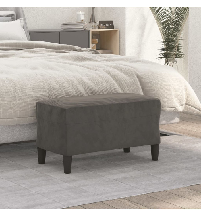 Banc Gris foncé 70x35x41 cm Velours | Mobilier & Déco