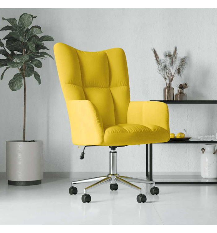 Chaise de relaxation Jaune moutarde Velours | Mobilier & Déco