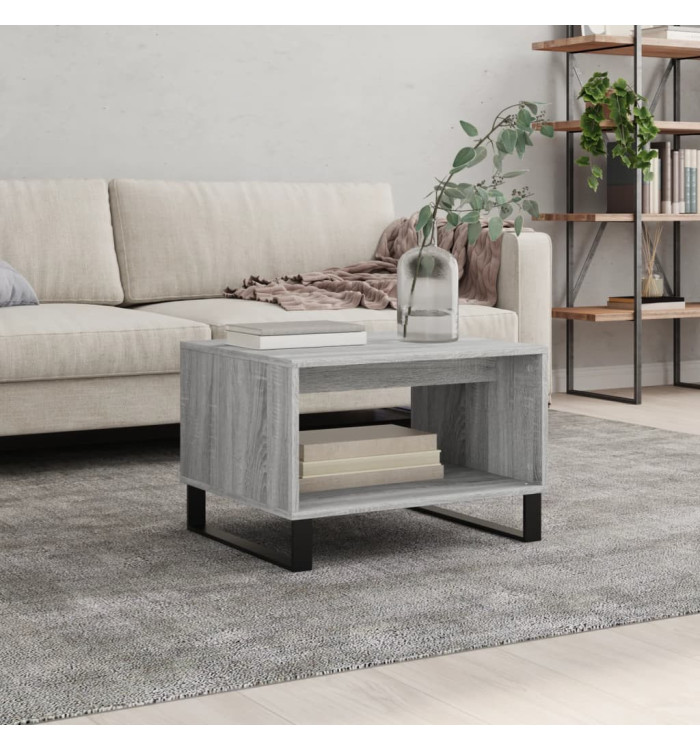 Table basse sonoma gris 60x50x40 cm bois d'ingénierie | Mobilier & Déco