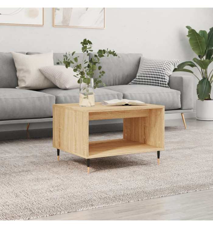 Table basse chêne sonoma 60x50x40 cm bois d'ingénierie | Mobilier & Déco