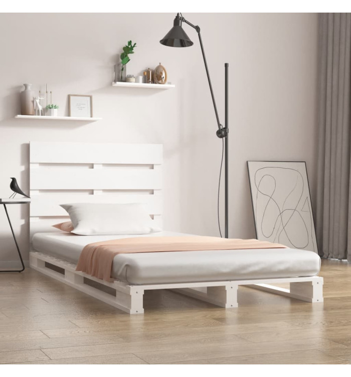 Cadre de lit Blanc 90x190 cm Bois de pin massif Simple | Mobilier & Déco