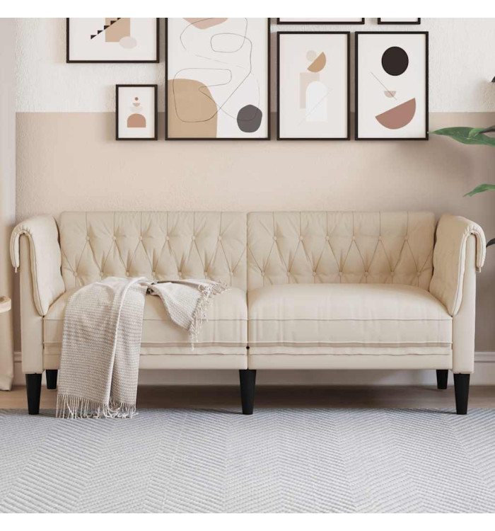 Canapé Chesterfield 2 places lin | Mobilier & Déco