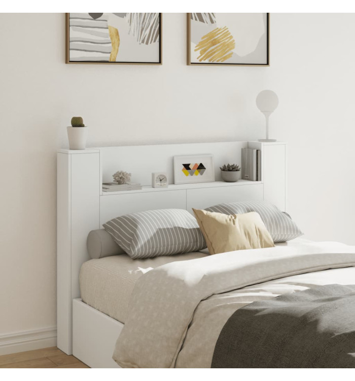 Armoire tête de lit avec LED blanc 140x16,5x103,5 cm | Mobilier & Déco