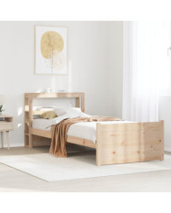 Cadre de lit avec tête de lit sans matelas 90x200 cm | Mobilier & Déco