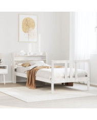 Cadre de lit avec tête de lit sans matelas blanc 90x200 cm | Mobilier & Déco