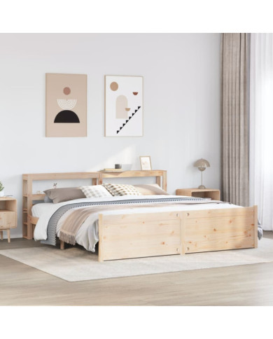 Cadre de lit avec tête de lit sans matelas 200x200 cm | Mobilier & Déco