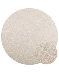 Tapis ZIZUR crème Ø 200cm aspect de jute intérieur et extérieur | Mobilier & Déco
