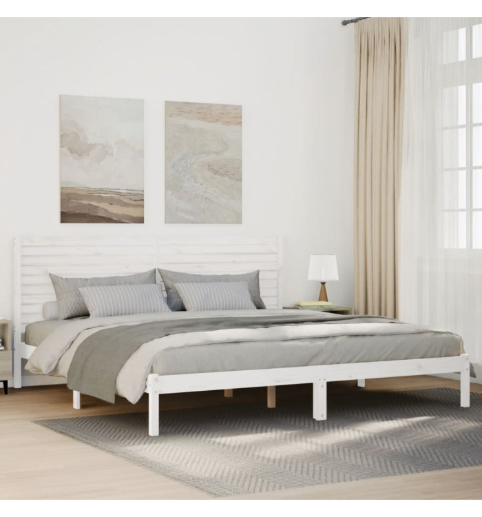 Cadre de lit extra long sans matelas 180x210 cm bois massif | Mobilier & Déco