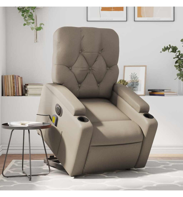 Fauteuil inclinable de massage électrique cappuccino similicuir | Mobilier & Déco