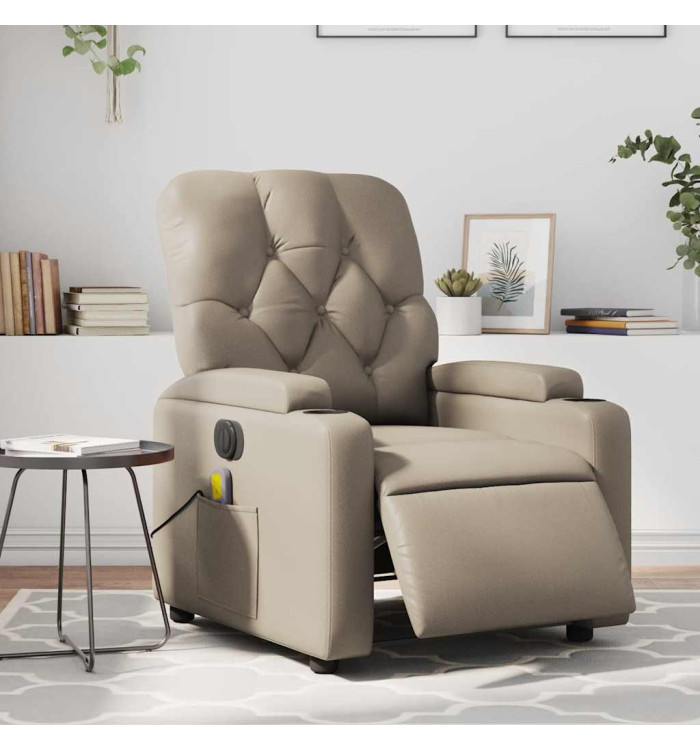 Fauteuil de massage inclinable électrique cappuccino similicuir | Mobilier & Déco