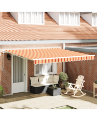 Store rétractable manuel Jaune et Orange 400x300 cm | Mobilier & Déco