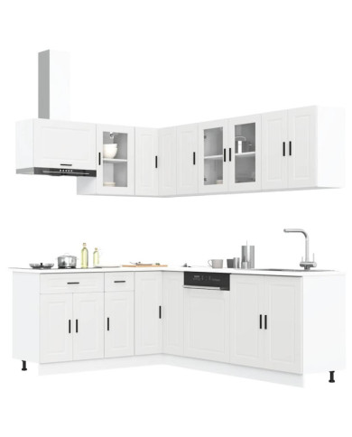 Ensemble d'armoires cuisine 11pcs Porto blanc bois d'ingénierie | Mobilier & Déco