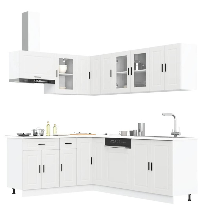 Ensemble d'armoires cuisine 11pcs Porto blanc bois d'ingénierie | Mobilier & Déco