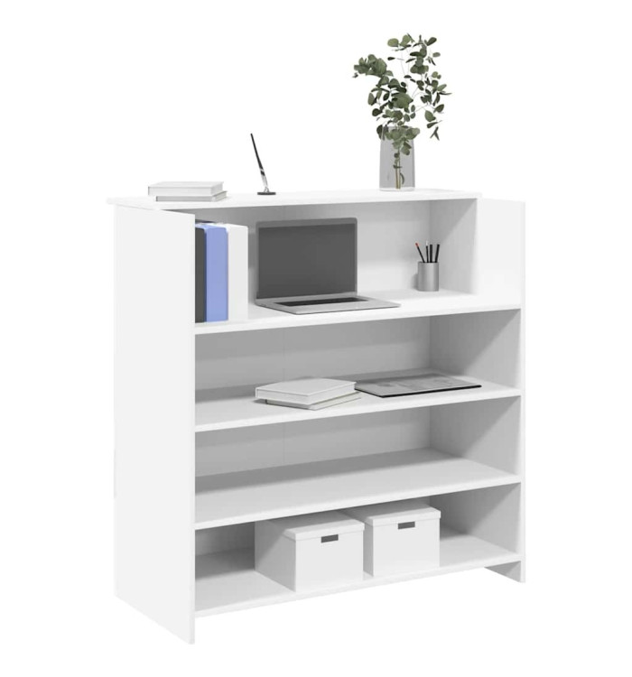 Bureau de réception blanc 100x50x103,5 cm bois d'ingénierie | Mobilier & Déco