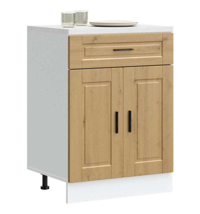 Armoire de cuisine Porto chêne artisanal bois d'ingénierie | Mobilier & Déco
