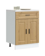 Armoire de cuisine Porto chêne artisanal bois d'ingénierie | Mobilier & Déco