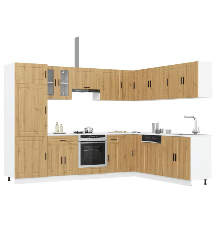 Ensemble d'armoires de cuisine 14 pcs Porto bois d'ingénierie | Mobilier & Déco