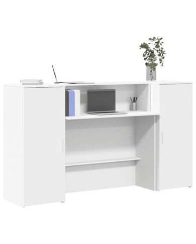 Bureau de réception blanc 180x50x103,5 cm bois d'ingénierie | Mobilier & Déco