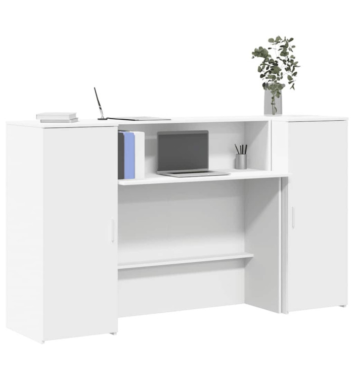 Bureau de réception blanc 180x50x103,5 cm bois d'ingénierie | Mobilier & Déco