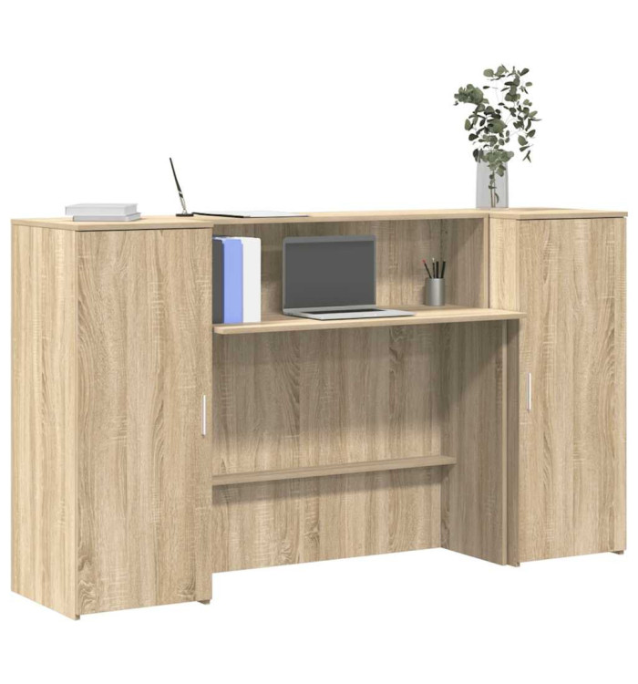 Bureau réception chêne sonoma 180x50x103,5 cm bois d'ingénierie | Mobilier & Déco