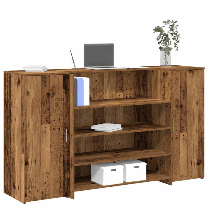 Bureau de réception vieux bois 180x50x103,5cm bois d'ingénierie | Mobilier & Déco