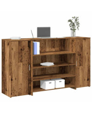 Bureau de réception vieux bois 180x50x103,5cm bois d'ingénierie | Mobilier & Déco