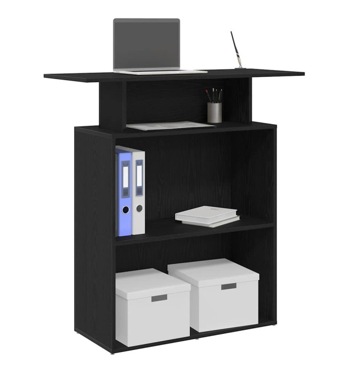 Bureau de réception noir 100x40x104 cm bois d'ingénierie | Mobilier & Déco
