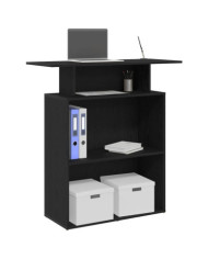 Bureau de réception noir 100x40x104 cm bois d'ingénierie | Mobilier & Déco