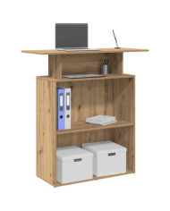 Bureau réception chêne artisanal 100x40x104 cm bois ingénierie | Mobilier & Déco