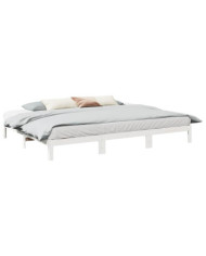 Cadre de lit familial sans matelas blanc 270x200 cm | Mobilier & Déco