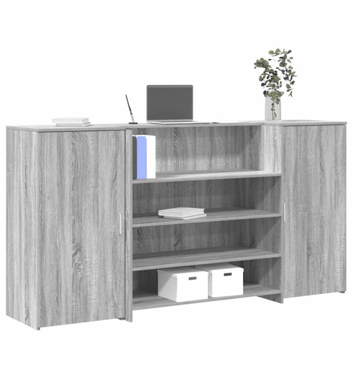 Bureau de réception sonoma gris 200x50x103,5 cm bois ingénierie | Mobilier & Déco