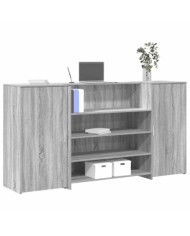 Bureau de réception sonoma gris 200x50x103,5 cm bois ingénierie | Mobilier & Déco