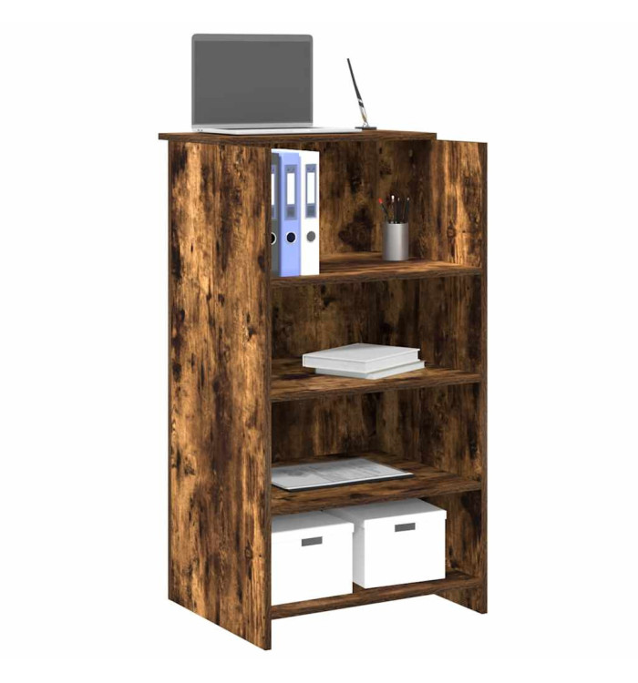 Bureau de réception chêne fumé 55x50x103,5 cm bois d'ingénierie | Mobilier & Déco