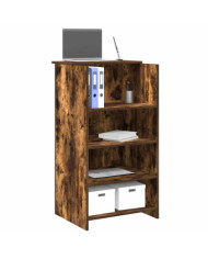 Bureau de réception chêne fumé 55x50x103,5 cm bois d'ingénierie | Mobilier & Déco