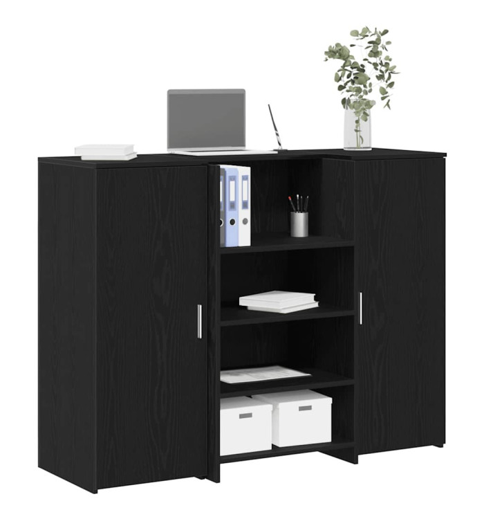 Bureau de réception chêne noir 135x50x103,5cm bois d'ingénierie | Mobilier & Déco