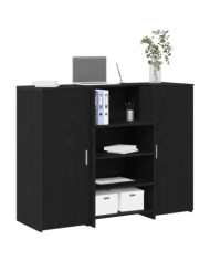 Bureau de réception chêne noir 135x50x103,5cm bois d'ingénierie | Mobilier & Déco